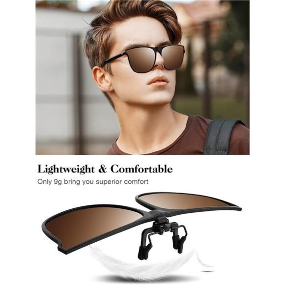 3 Pair Polarized Clip-on Sunglasses Large Anti-glare TR90 Frame Lightweigh Flip - Picture 2 of 6
